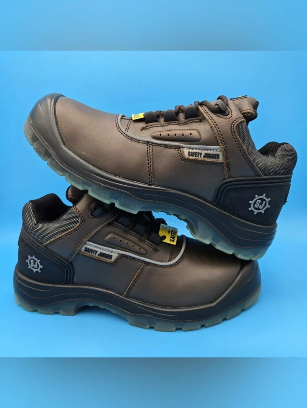 Men's Work Shoes SAFETY JOGGER PLUTO Dark Bronw/Black Steel Toe New